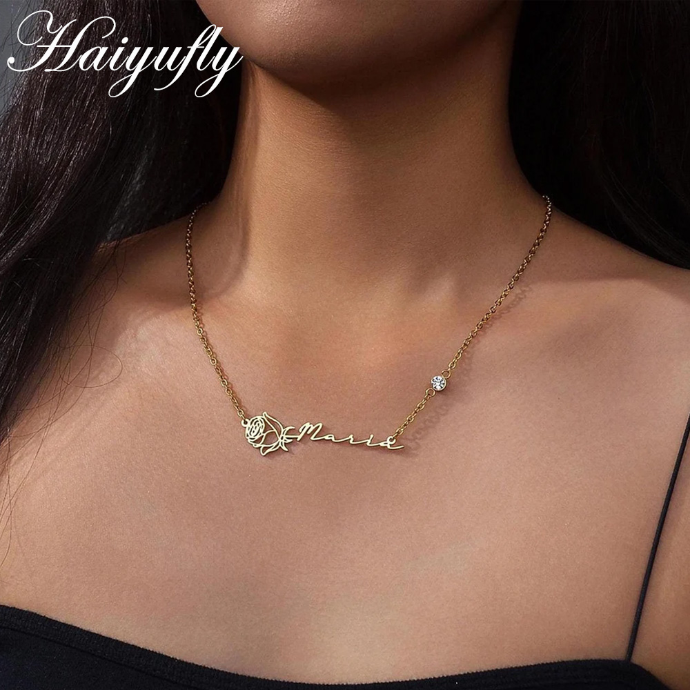 Индивидуальное ожерелье Haiyuf – обзор и цена Birth Flower Necklace